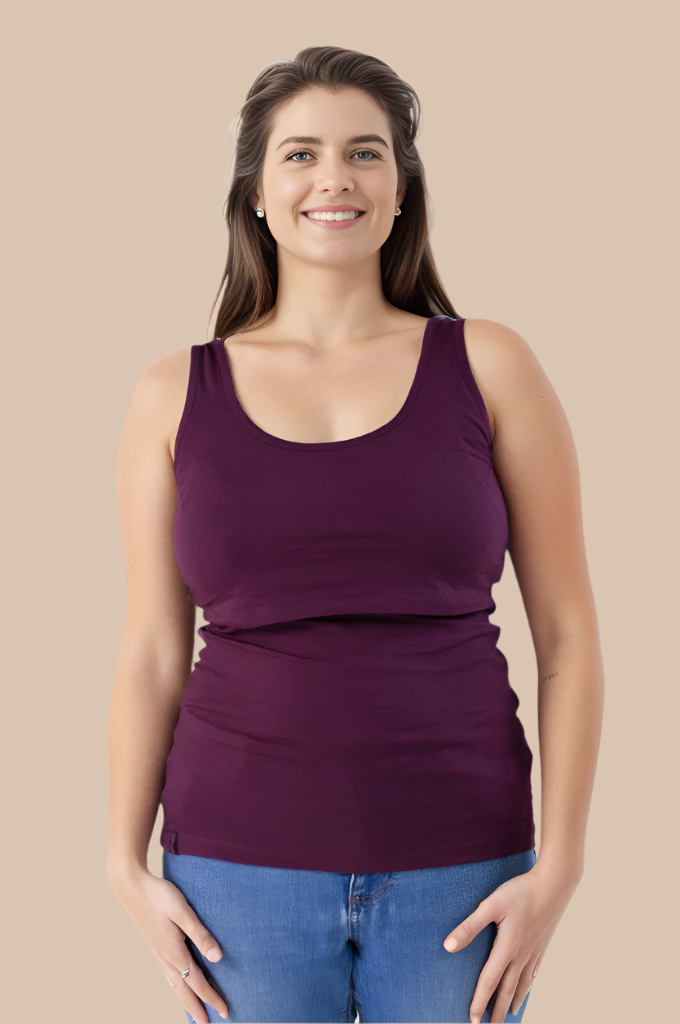 Nursing vest in Plum