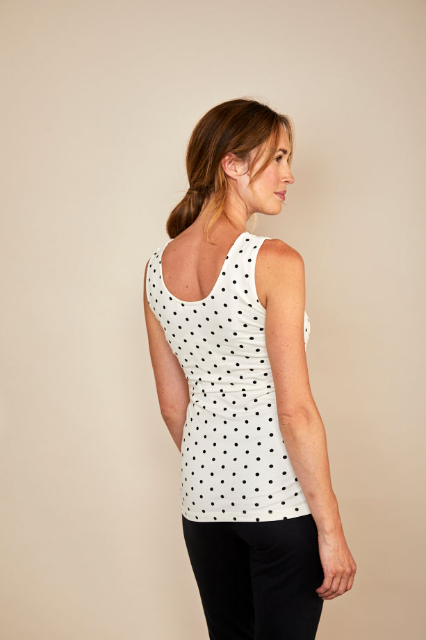 Nursing vest in White/Black Spots