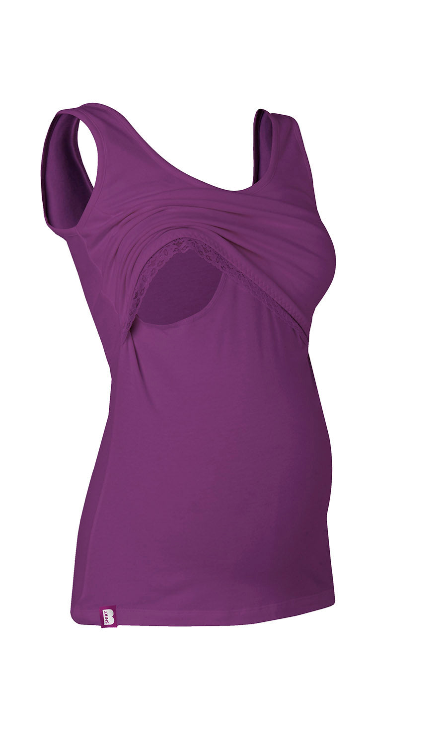 Nursing vest (with lace) in Plum