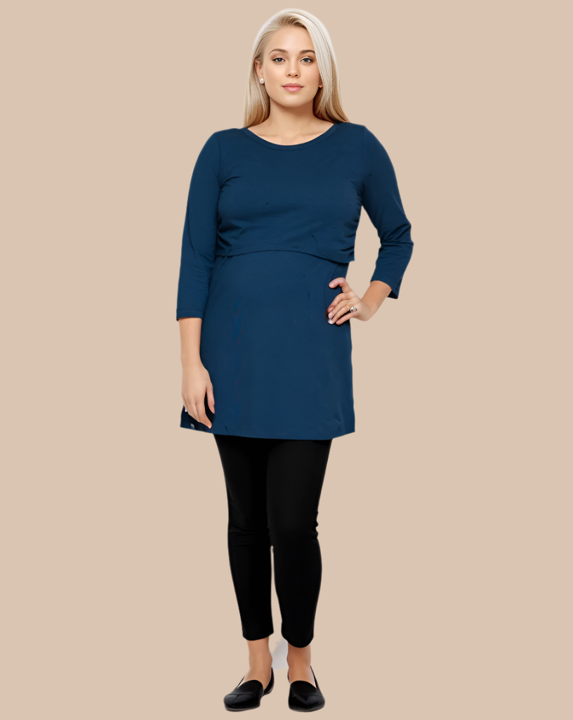 Nursing Dress blue Maternity Dress Bshirt - Main Image