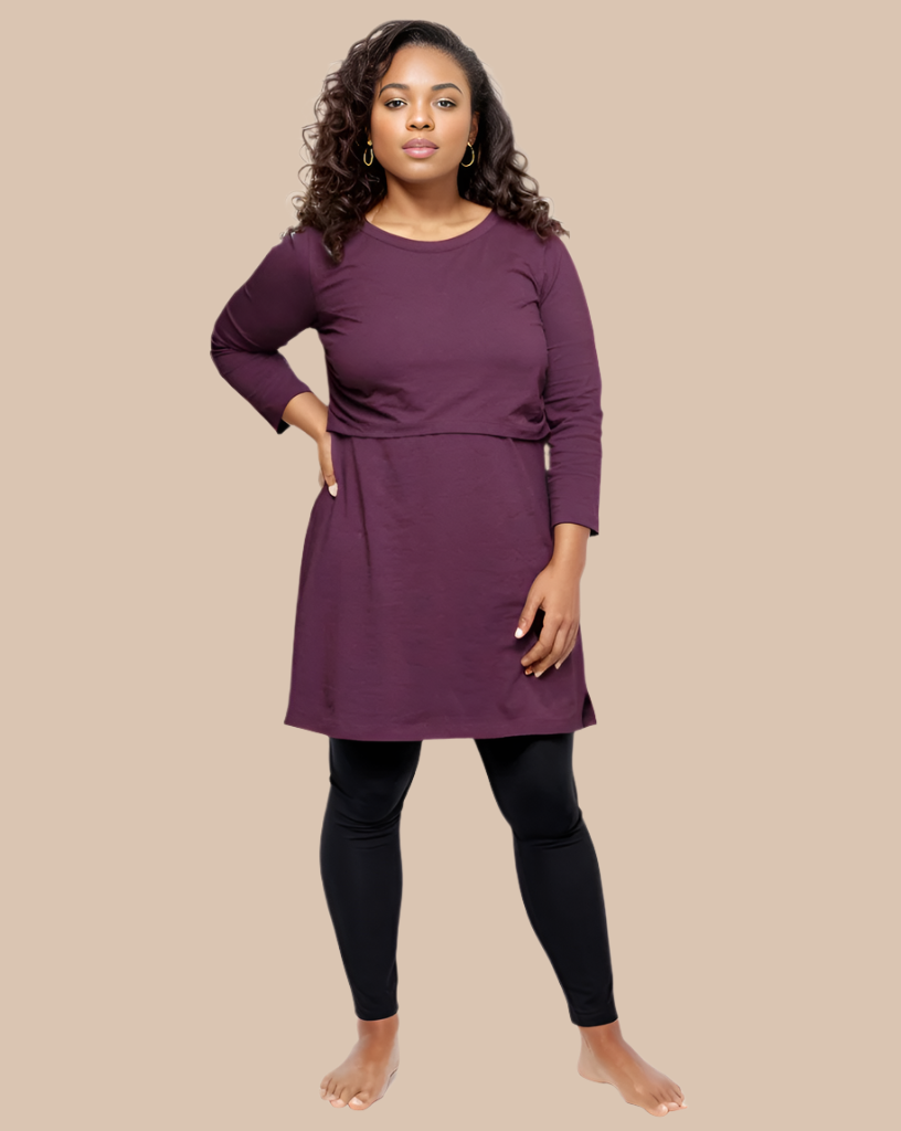 Nursing Dress purple Maternity Dress Bshirt