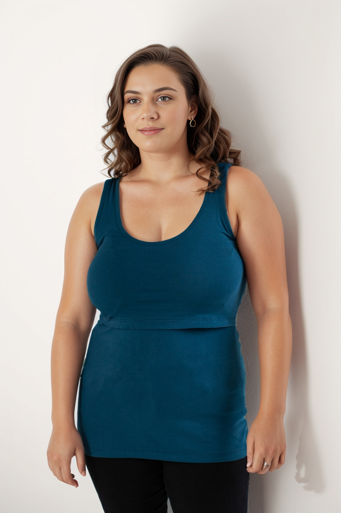 Bshirt Nursing Vest - Twin Pack -White & Teal