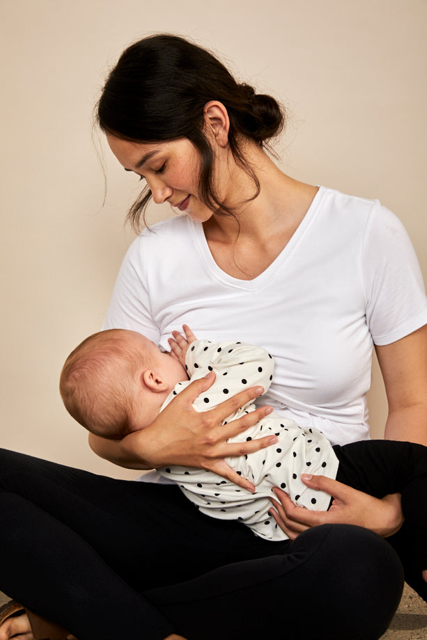 Bshirt Nursing V Neck T-shirt in White