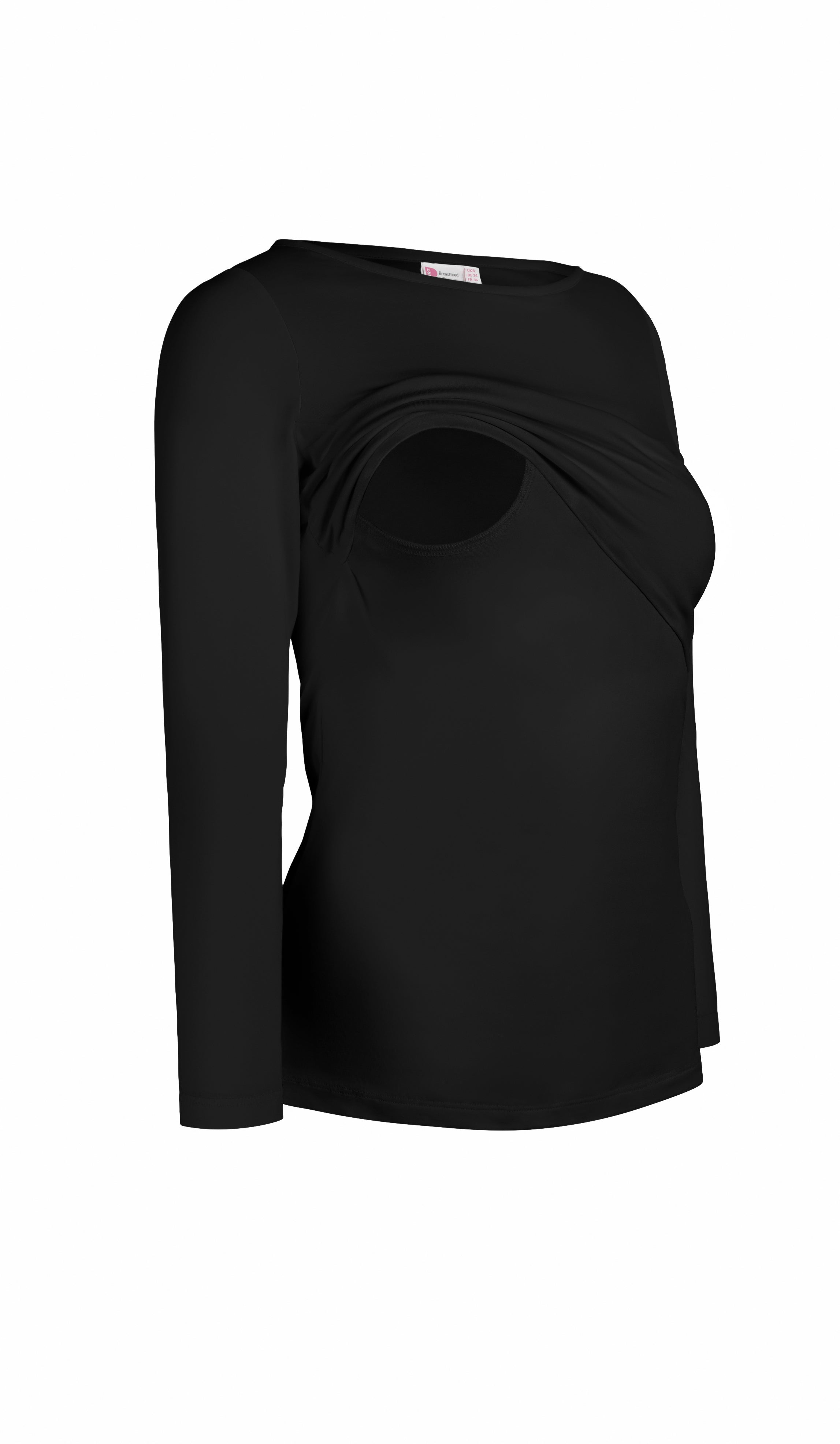 Nursing long sleeve t-shirt in Black