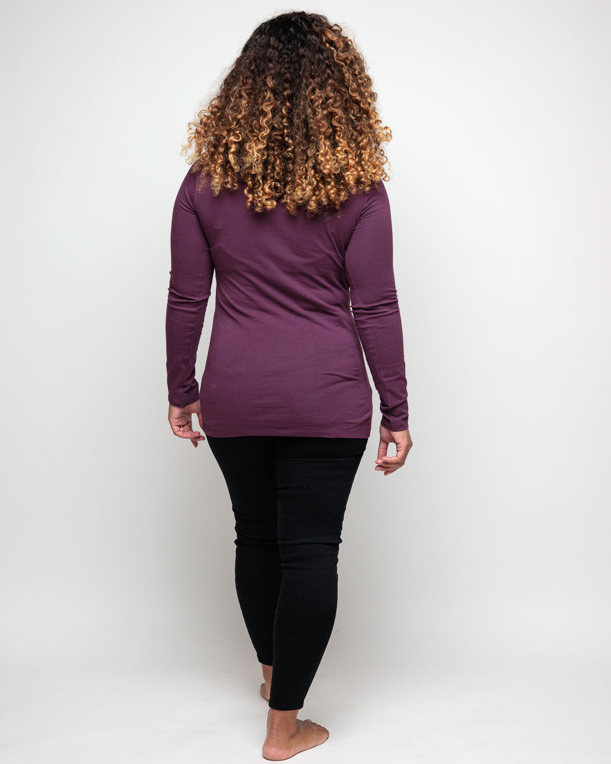 Nursing long sleeve t-shirt (with lace) in Plum
