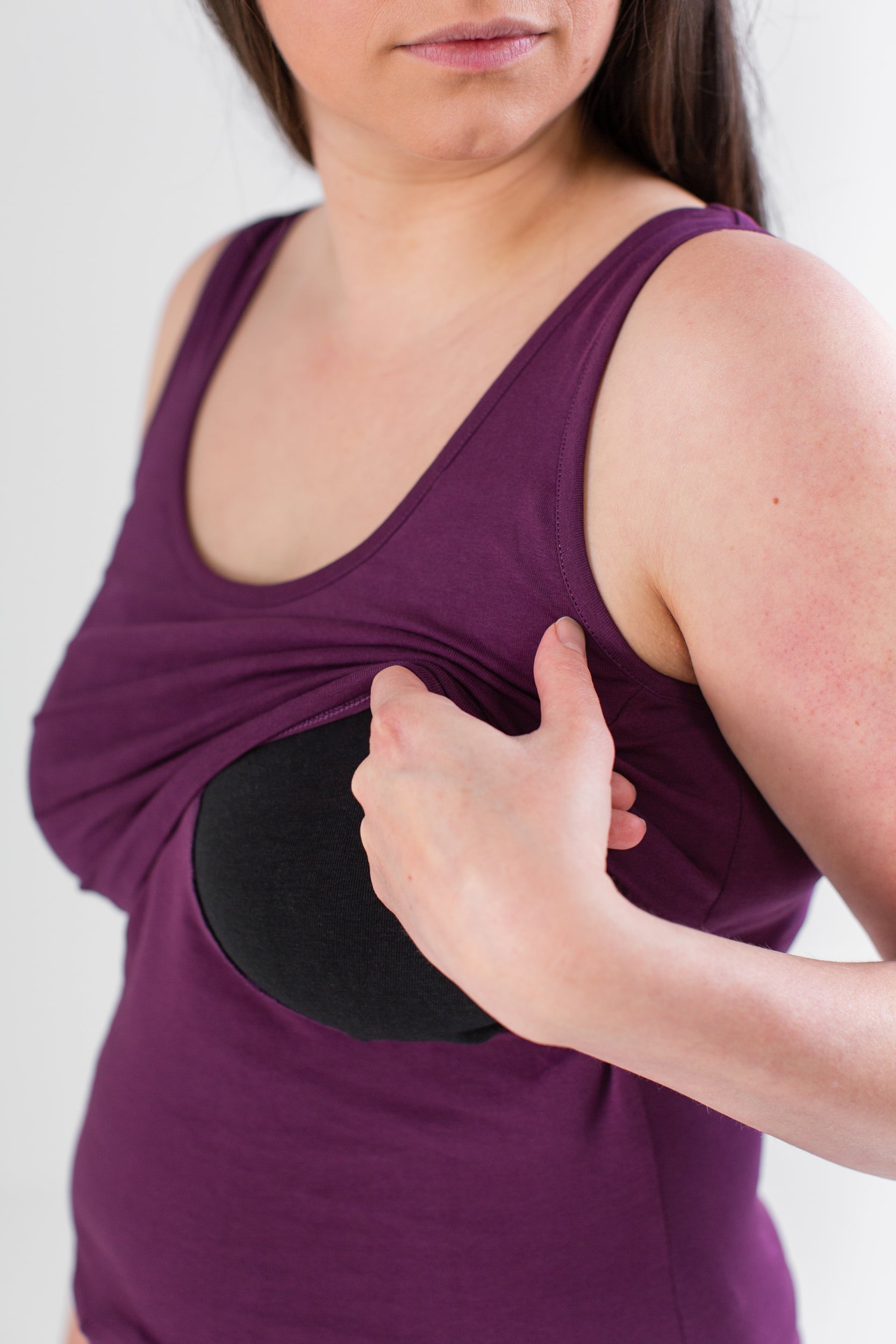 Nursing Vest in plum for breastfeeding