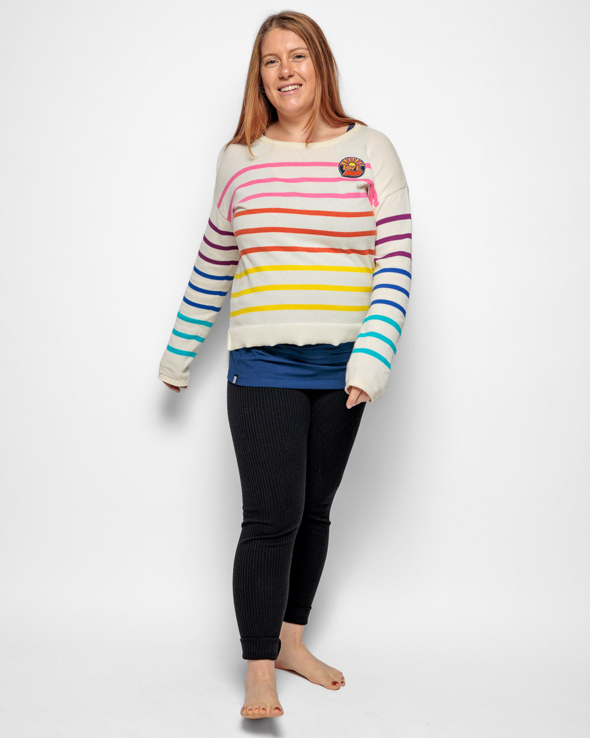 Maternity Vest Top in Navy Blue Organic Cotton for pregnancy