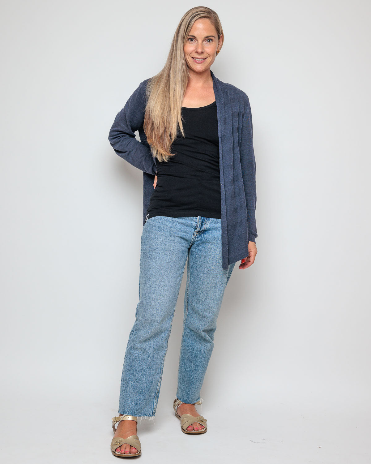 Vest Top in Black Organic Cotton for women