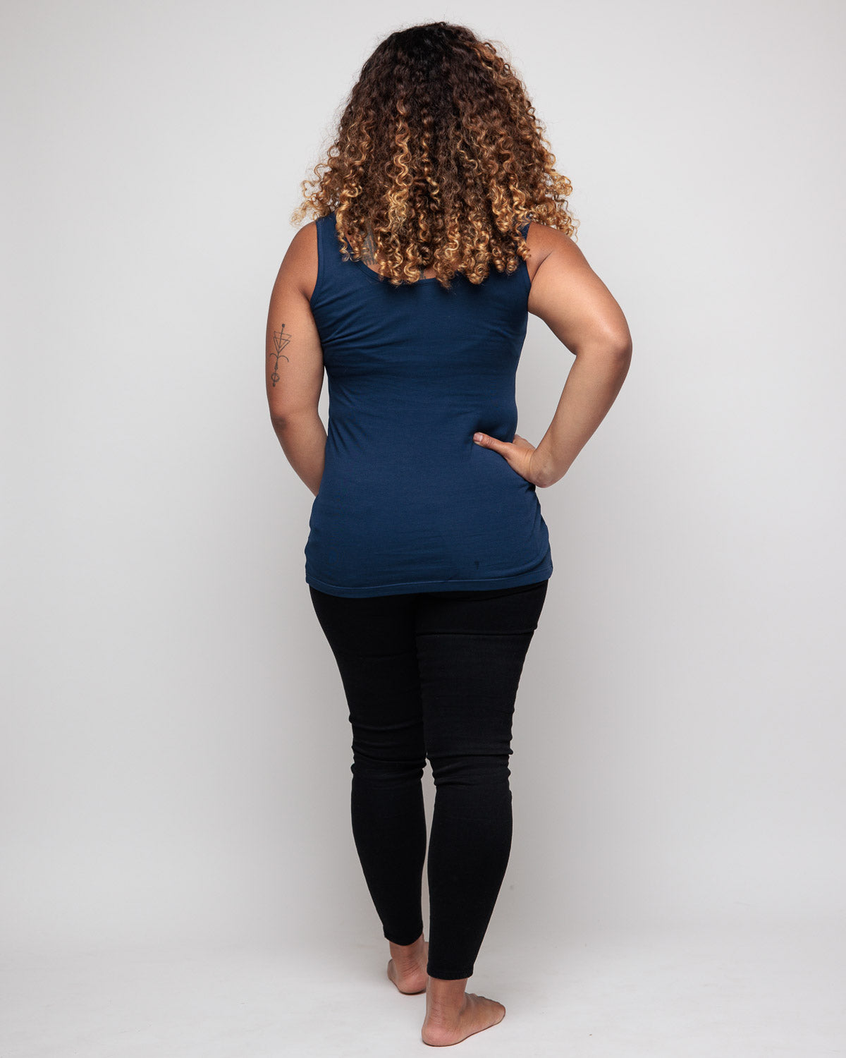 Vest Top in Navy Blue Organic Cotton for women