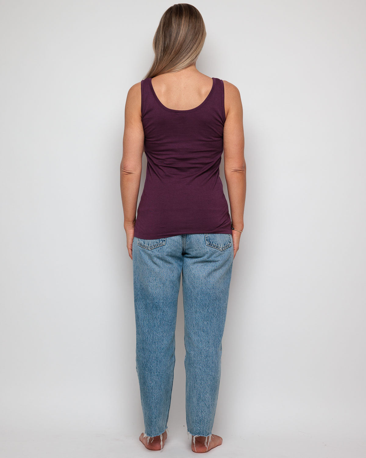 Vest Top in Plum Organic Cotton for women
