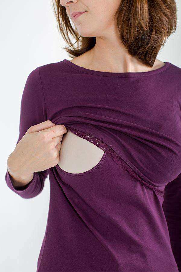 Bshirt Long Sleeves in Plum