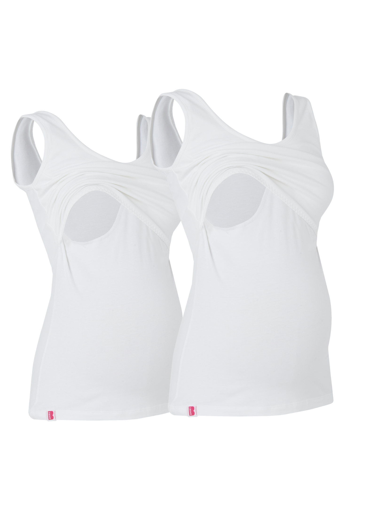 Bshirt Nursing Vest - Twin Pack -White & White