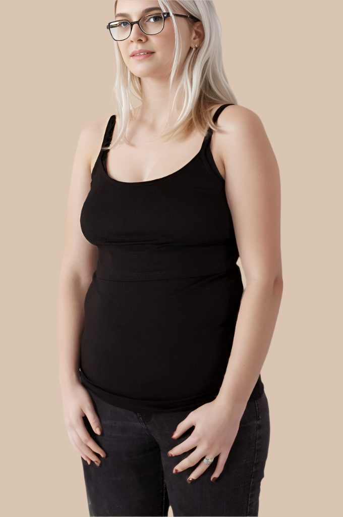 BSHIRT NURSING STRAPPY VEST IN BLACK