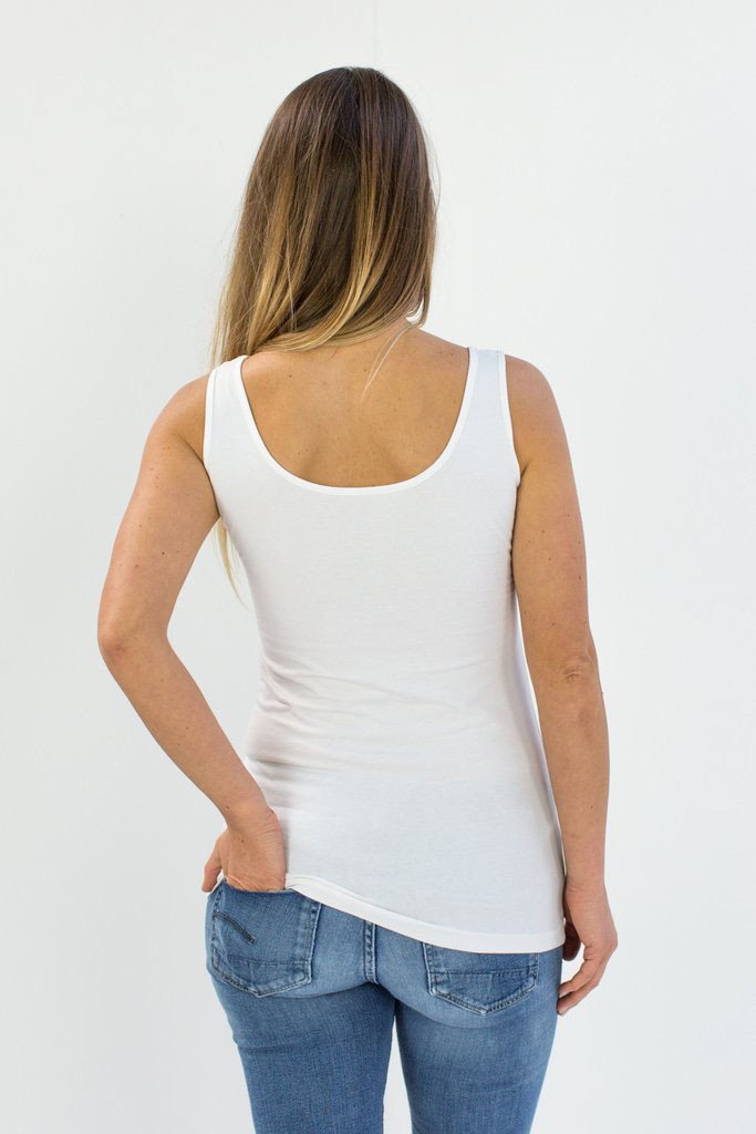 Nursing vest (with lace) in White