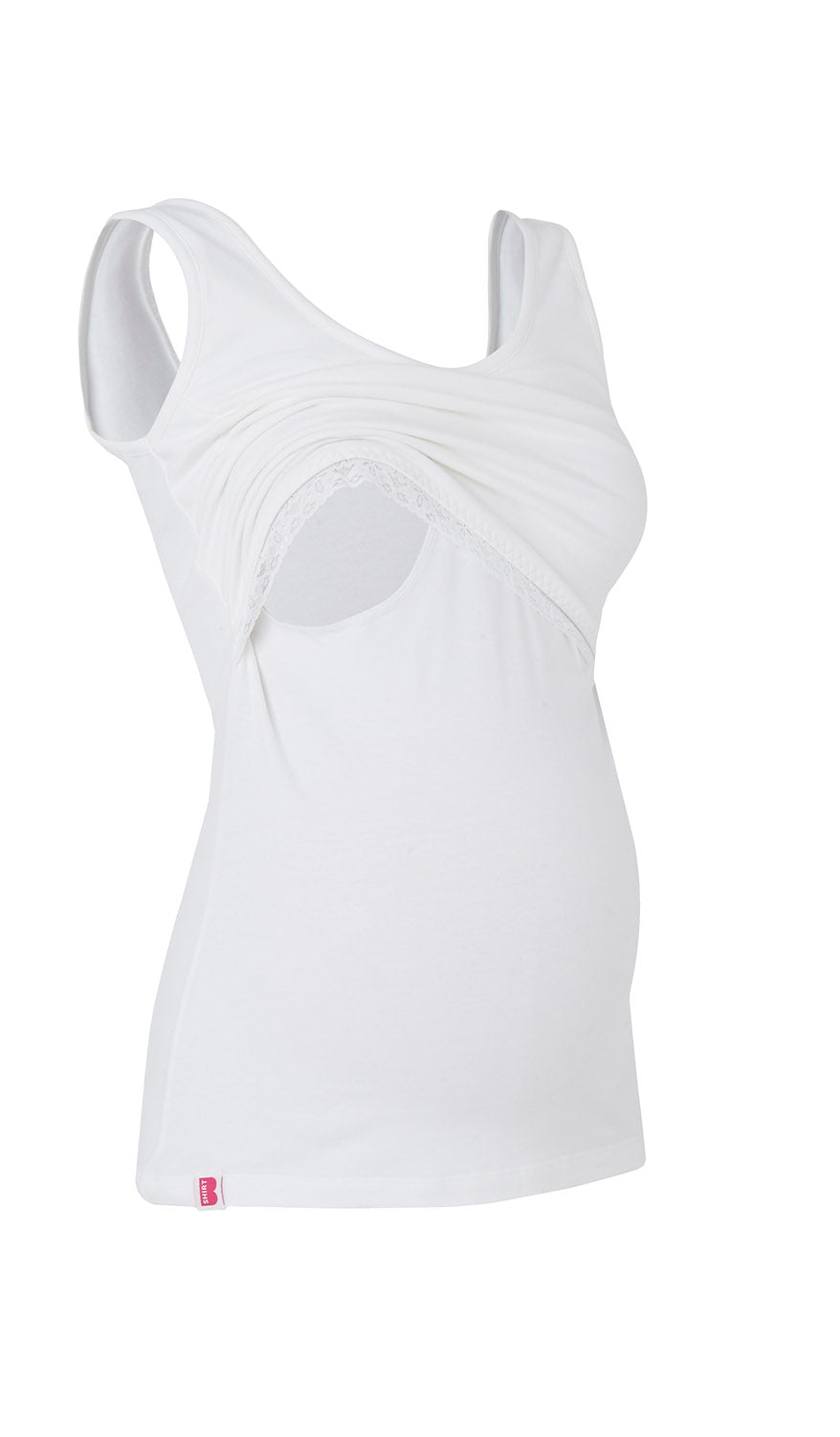 Nursing vest (with lace) in White