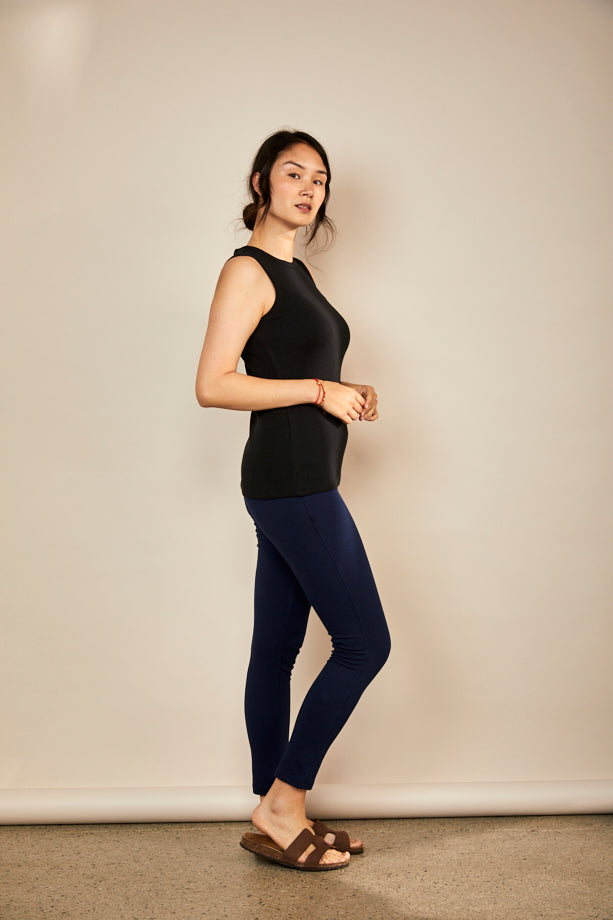 Bshirt Nursing Rib Racer Vest in Black