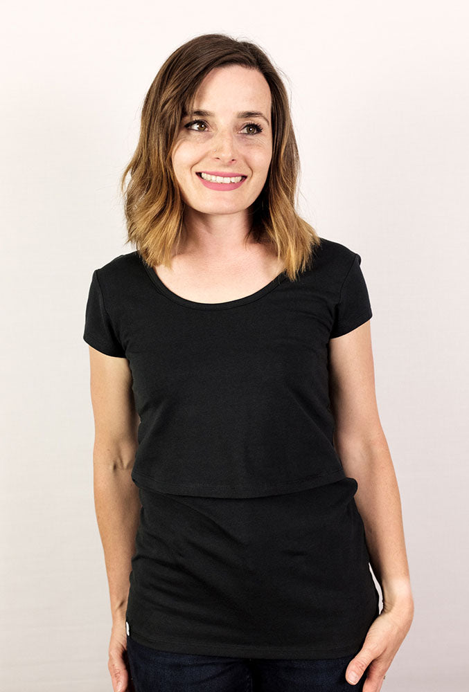 Bshirt Nursing short sleeve t-shirt Twin Pack- Black & Teal