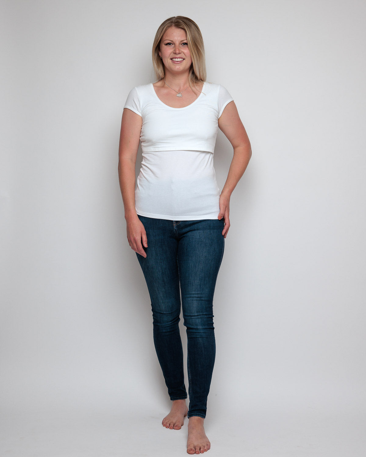 Bshirt Nursing short sleeve t-shirt Twin Pack- White & White