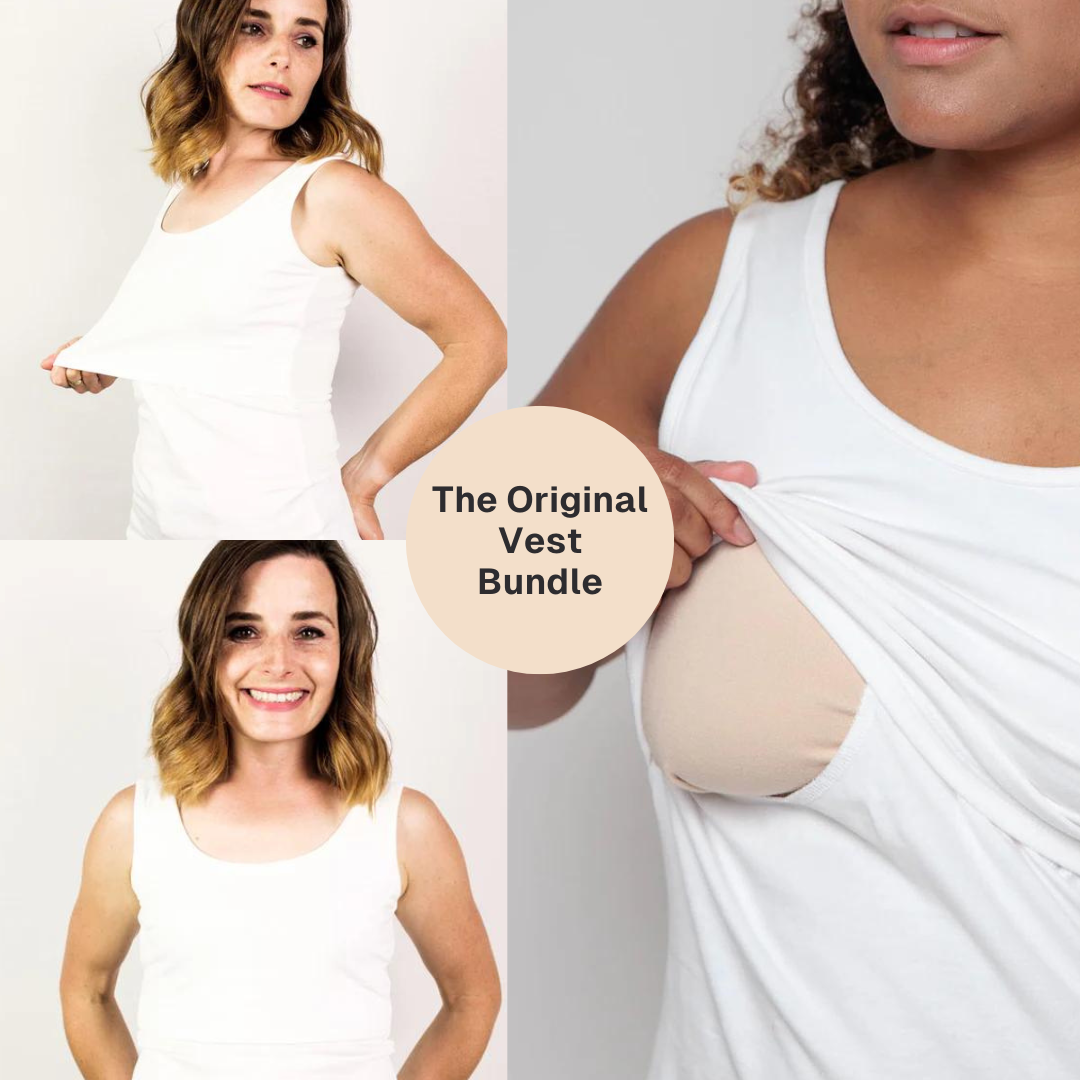 Bshirt Nursing Vest - Twin Pack -White & White
