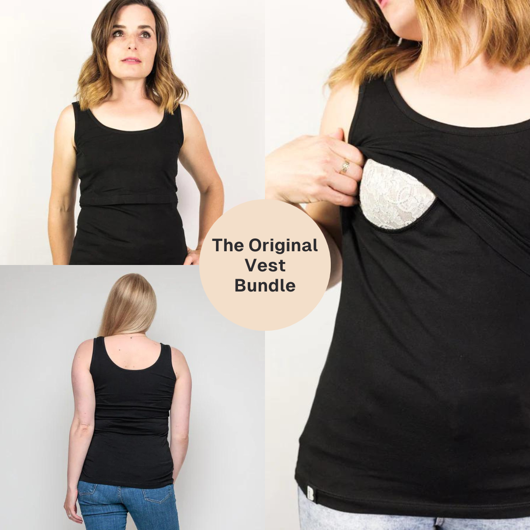Bshirt Nursing Vest - Twin Pack -Black & Black