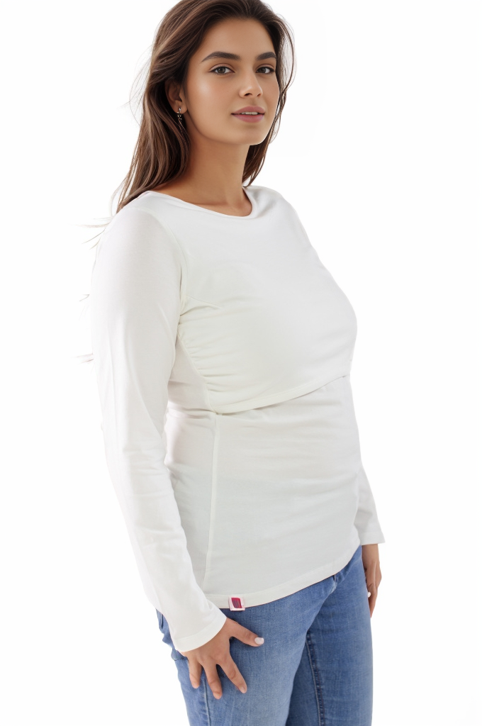 Nursing long sleeve t-shirt in White
