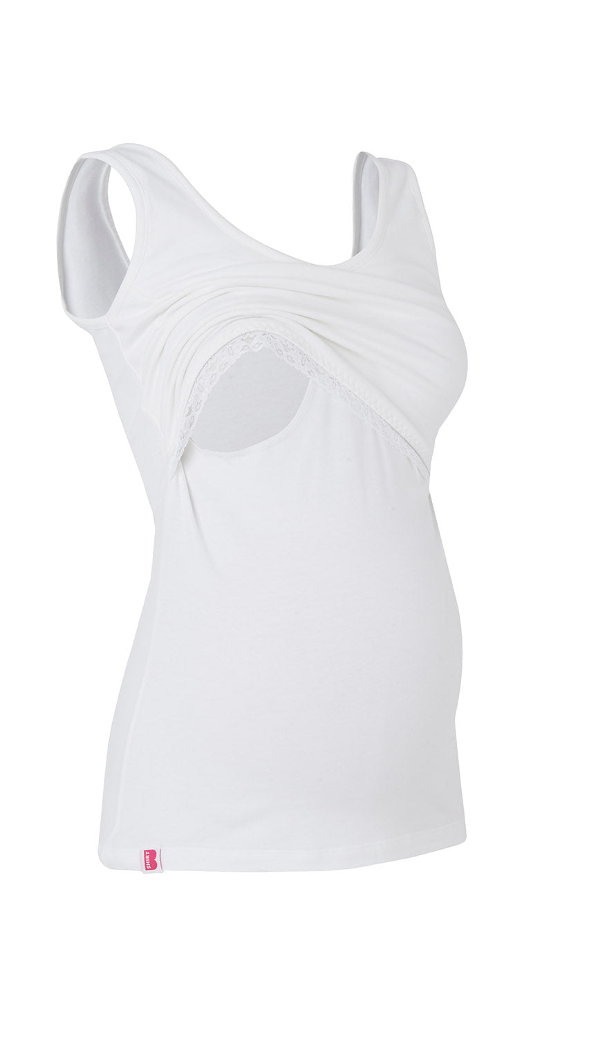 Bshirt Nursing vest (with lace) in White