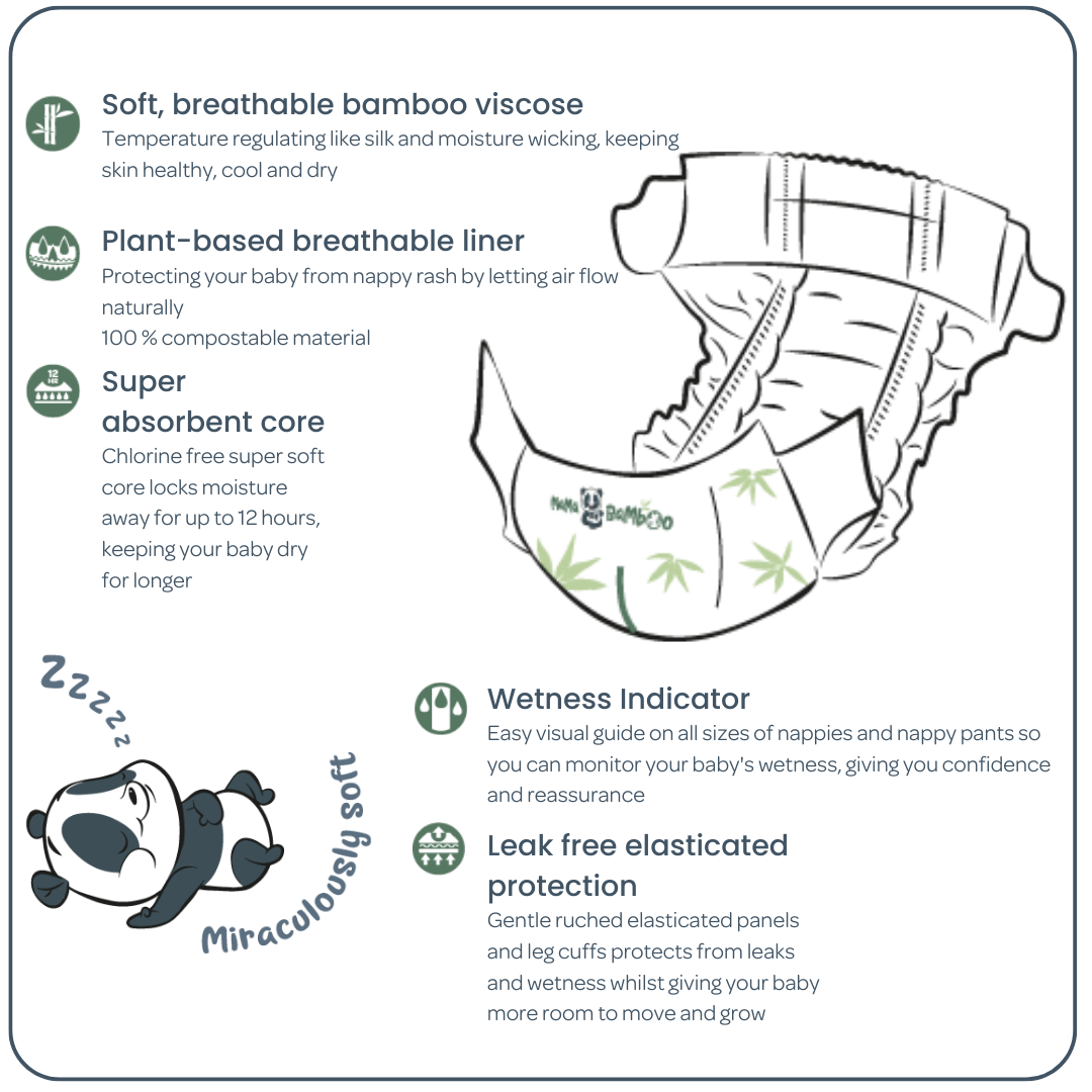 Mama Bamboo Sustainable Nappies DS - Pack of 4