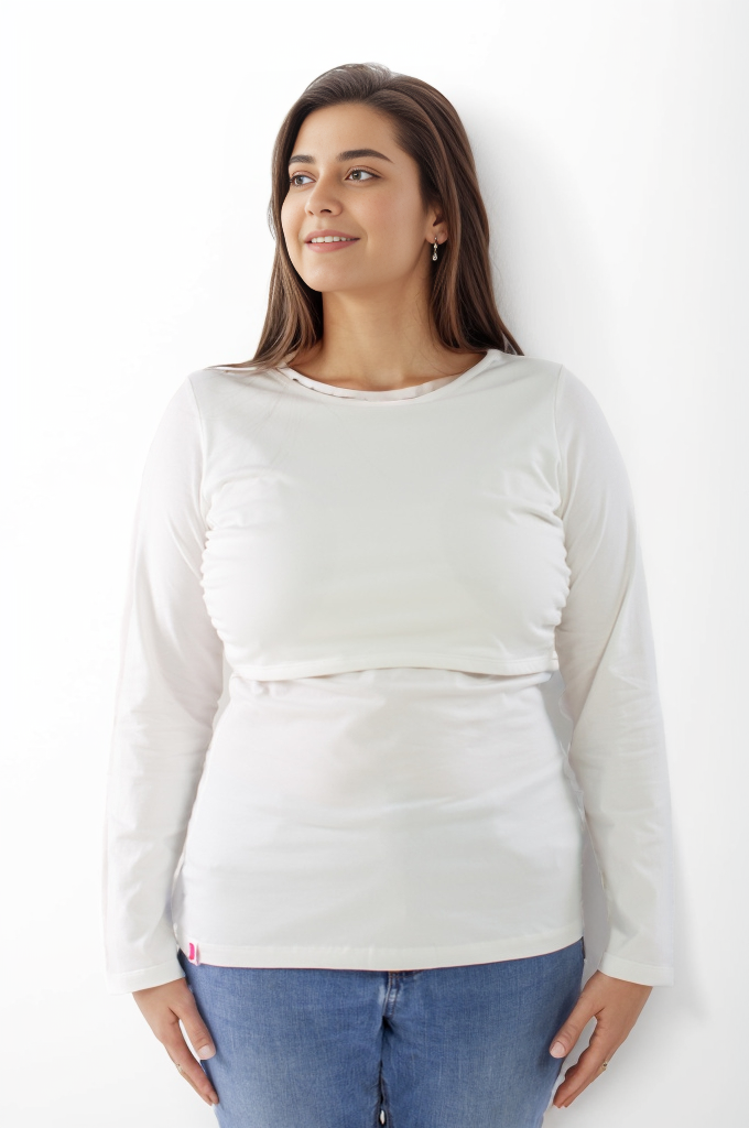 Bshirt Nursing long sleeve t-shirt in White
