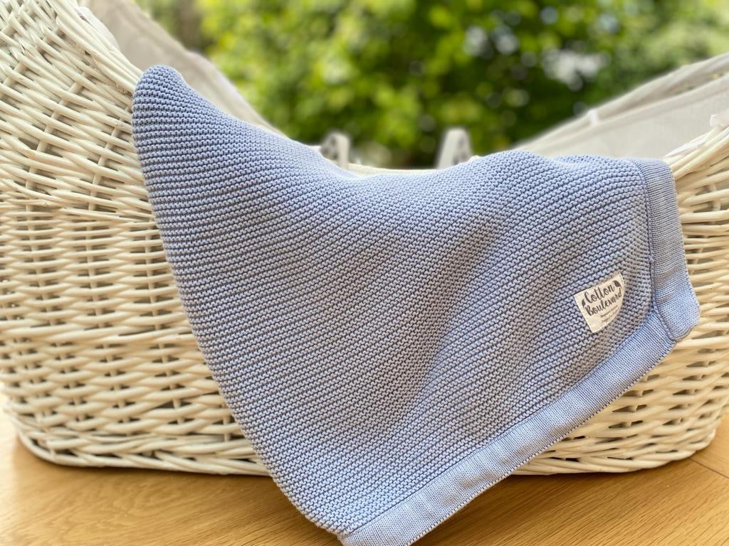 Misty Organic Knitted Blanket – 100 X 80cm