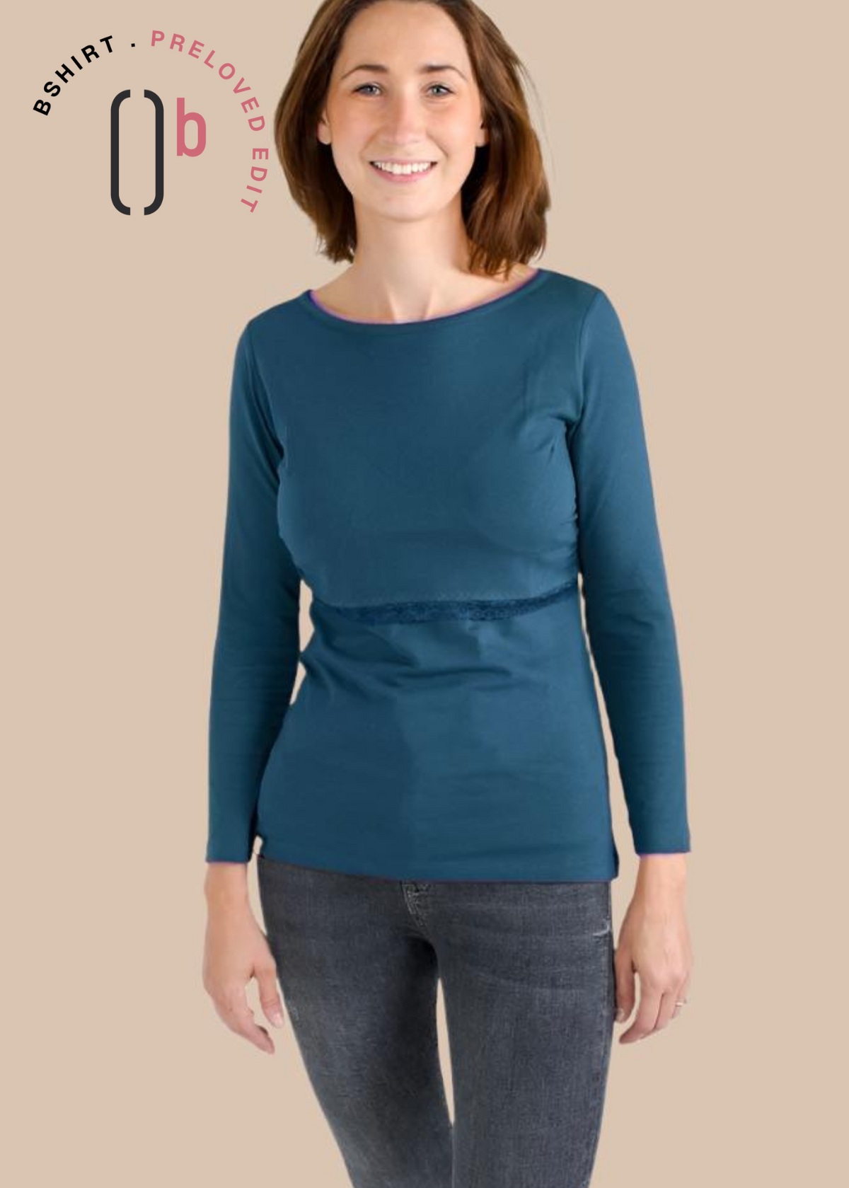 Organic Long Sleeve Breastfeeding Top Tidal * *