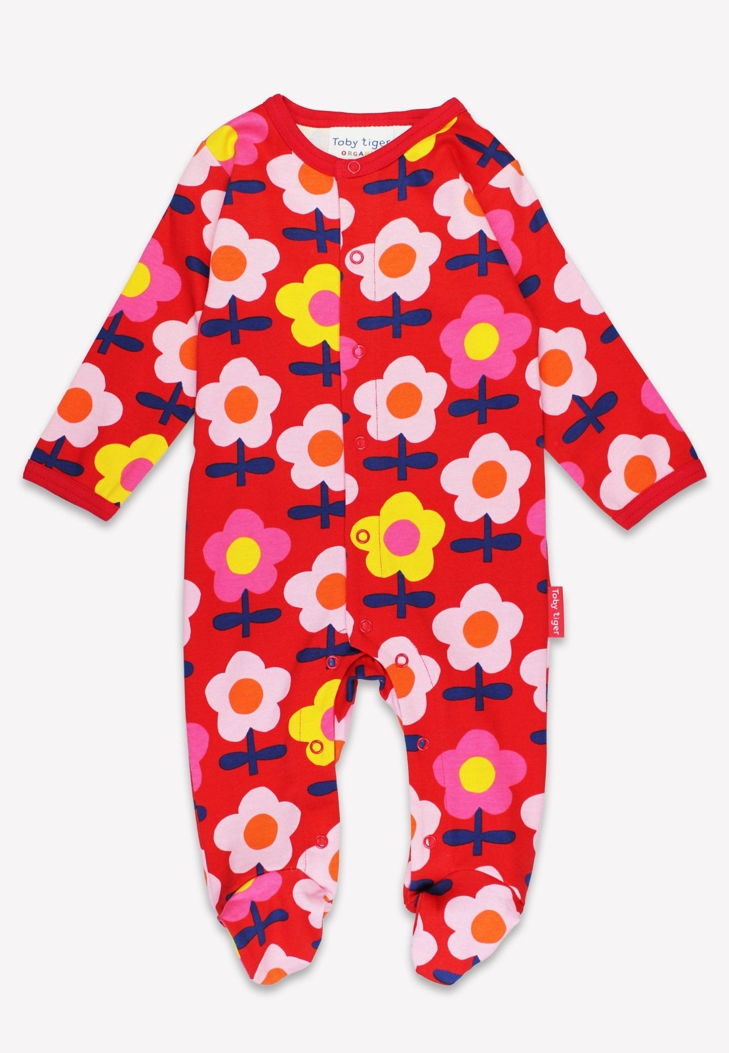 Toby Tiger Organic Pink Flower Print Baby Gift Set
