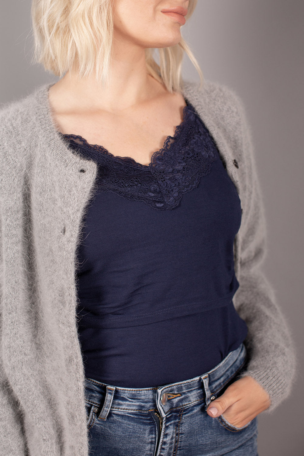 Nursing Cami in Blue for breastfeeding