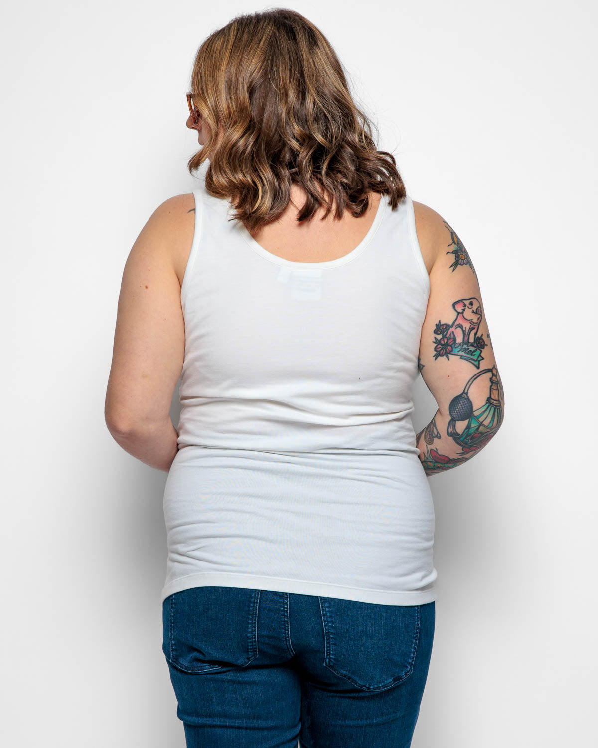 Maternity Vest Top in White Organic Cotton for pregnancy