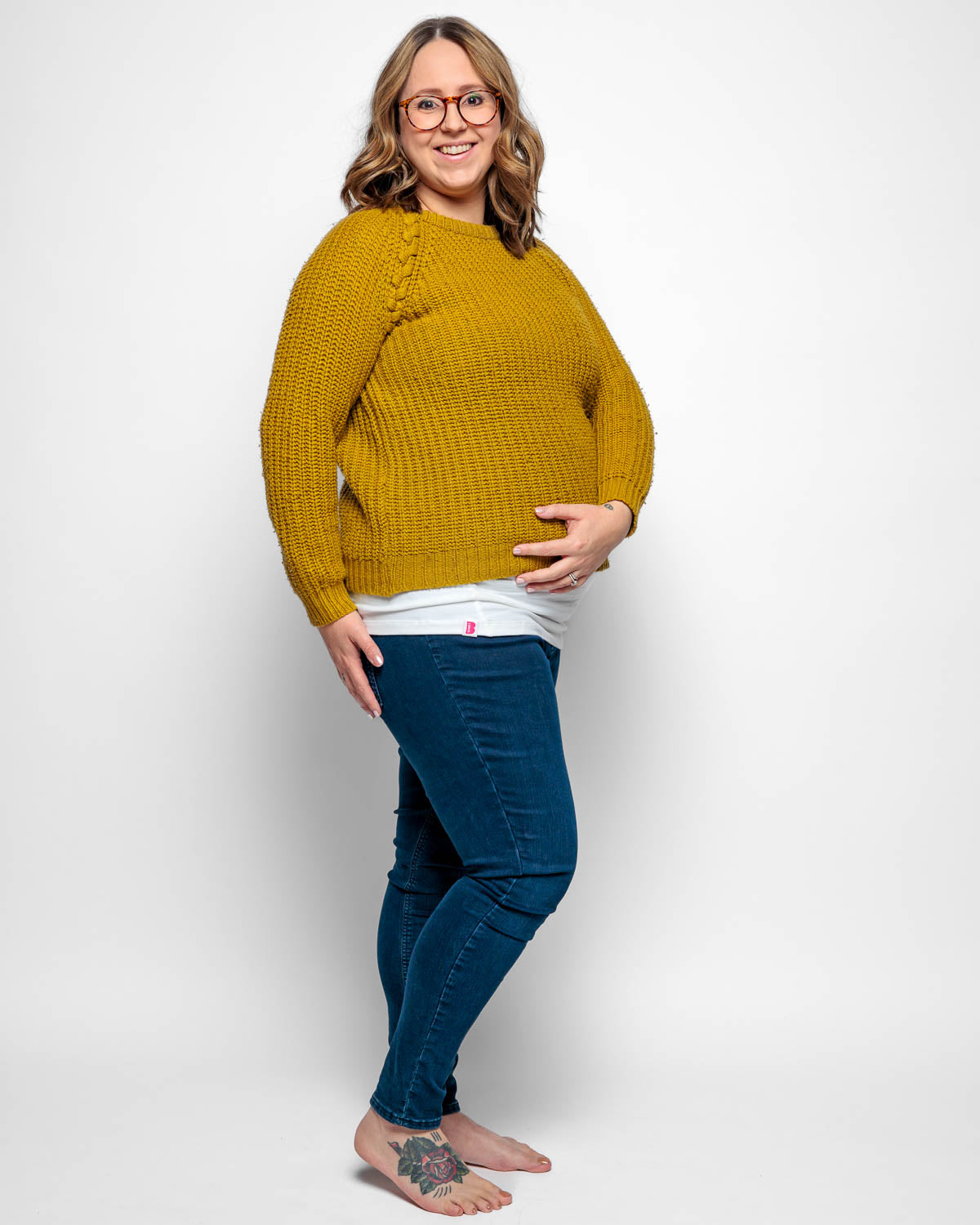 Maternity Vest Top in White Organic Cotton for pregnancy