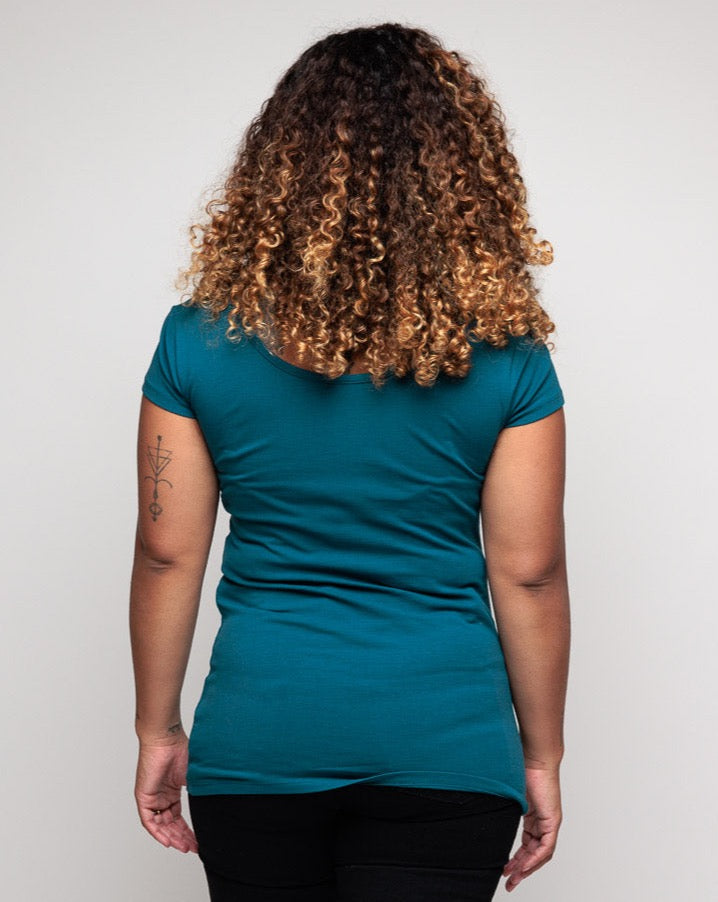 short sleeved Nursing T-shirt in Teal for breastfeeding