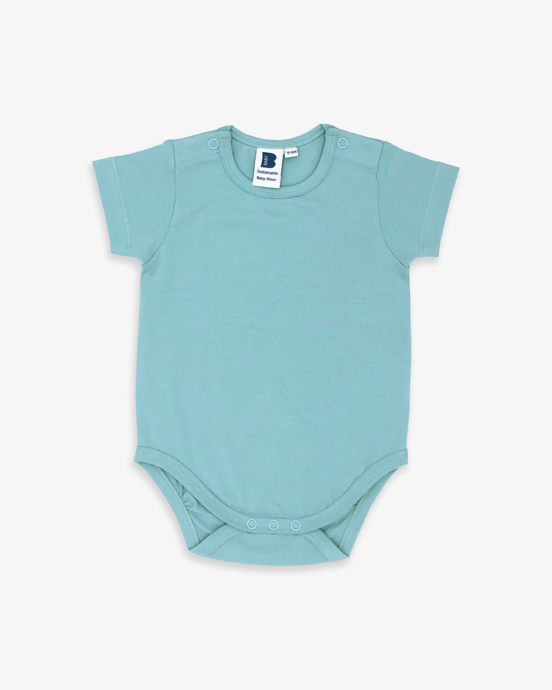 Organic Short Sleeve Bodysuit Aquamarine