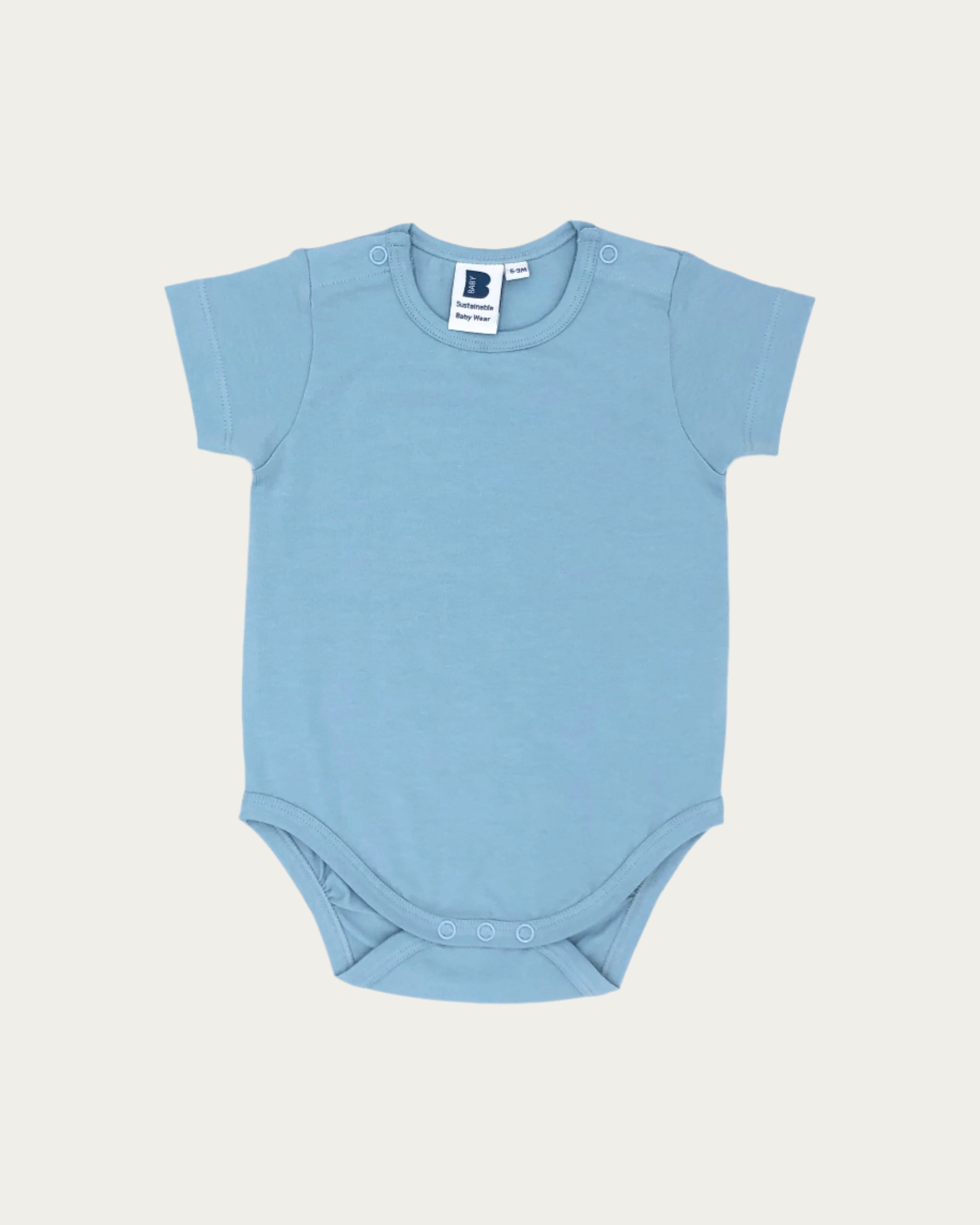 Organic Short Sleeve Bodysuit in Dawn Blue