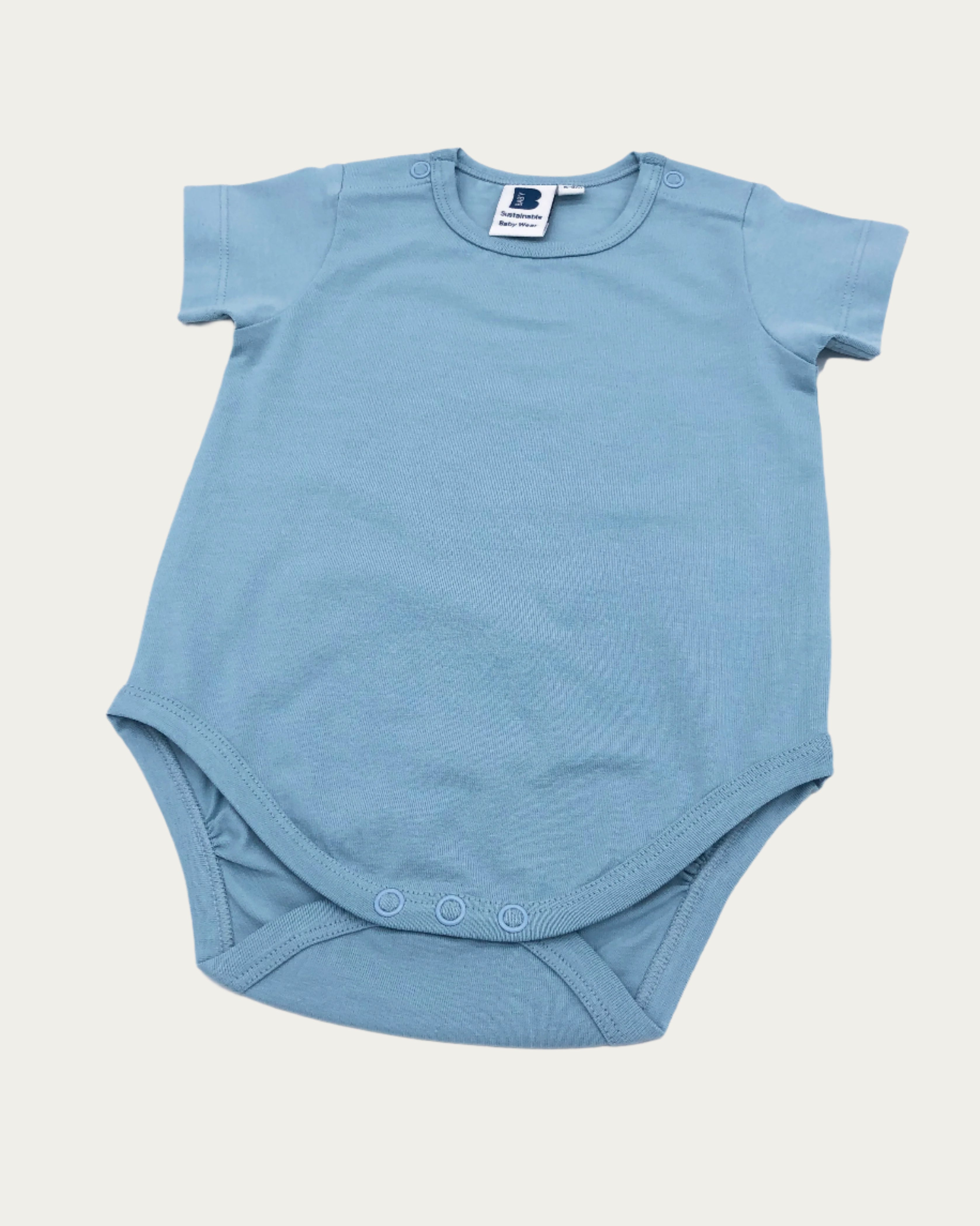 Organic Short Sleeve Bodysuit in Dawn Blue
