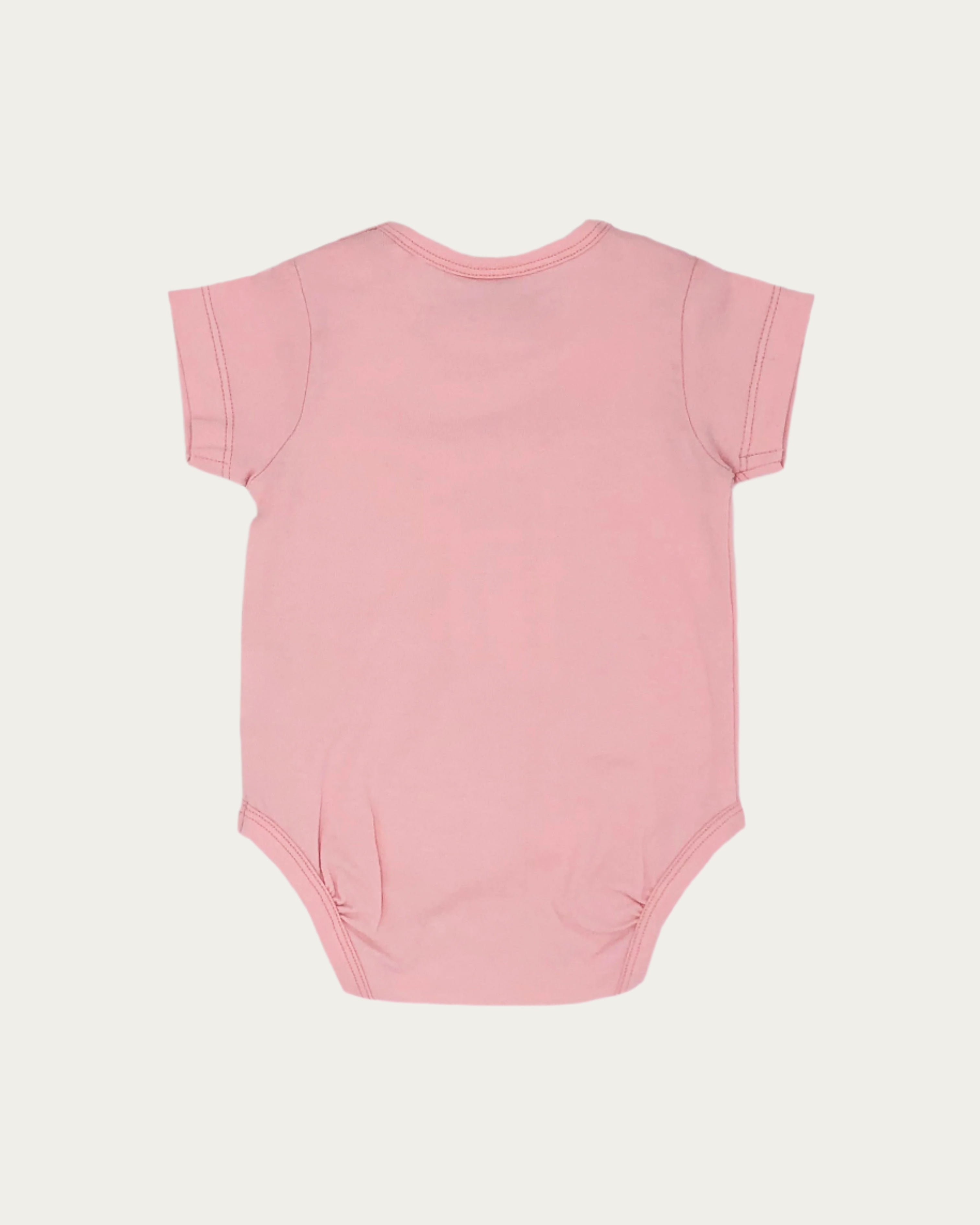 Organic Short Sleeve Bodysuit in Seashell Pink