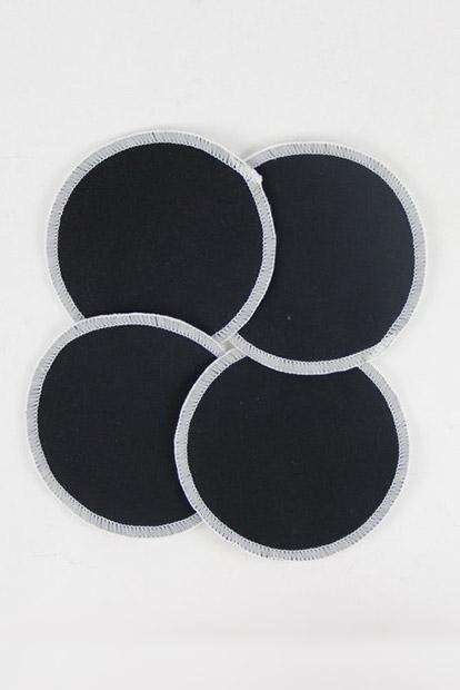 Washable Breastfeeding Pads, Black pads  (2 pairs - no wet bag)